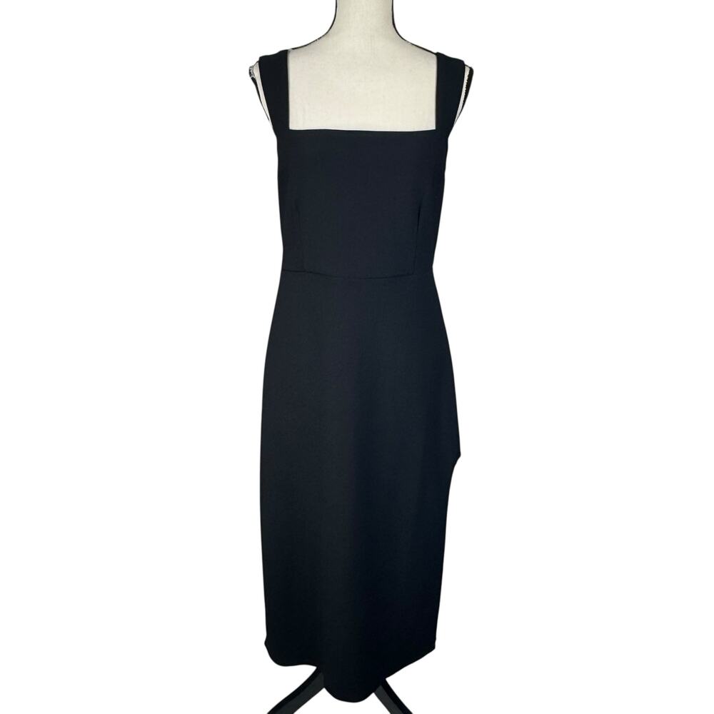 Abercrombie & Fitch Large Midi Dress Square Neck Stretch Empire Waist Sleeveless - Picture 2 of 14